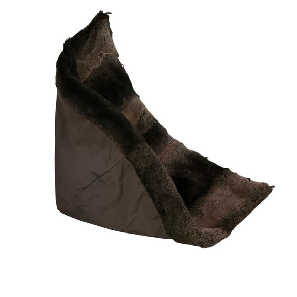 Dennis by Dennis Basso Reversible Faux Fur Hooded Coat Gray Black Large - Picture 10 of 11